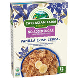Cascadian Farm Organic Vanilla Crisp Cereal – Lunchbox-Safe No Added Sugar Cereal for Picky Eaters, Kids' After-School Snack