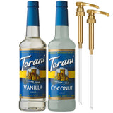 Torani Vanilla and Caramel Syrup Bundle with Pumps – Safe BPA-Free Bottles for Family Kitchens and Breakfast Nooks