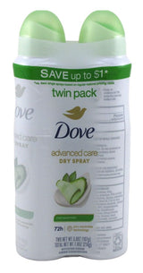Dove Dry Spray Advanced Care Cool Essentials Twin Pack – 48-Hour Odor Protection for Patio Workouts, Camping Trips, and Commutes