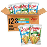 Sensible Portions Garden Veggie Straws for Home Office Desk Drawer, Sea Salt and Zesty Ranch 12-Pack
