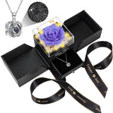 Preserved Rose in Double-Heart Casing – Long-Lasting Bedroom Nightstand and Vanity Decor in 27 Colors
