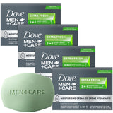 Dove Men+Care Soap Bar Extra Fresh – Practical Holiday Gift Set for Him, 4-Pack Hydrating 3-in-1 Bars