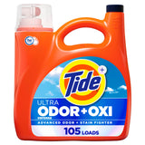 Tide Ultra Odor Defense Plus Oxi Liquid Laundry Detergent, 148 fl oz, 105 Loads, All-Purpose Laundry Detergent for Home Laundry Room Essentials