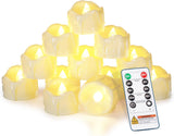 Homemory Battery-Operated Flickering Tea Lights – Smoke-Free Nursery and Hallway Night Light with 6H Auto Timer