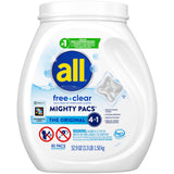 all Mighty Pacs Free Clear Laundry Detergent – Busy Household Laundry Shortcut, No Measure Single-Dose Pacs for Quick Loads