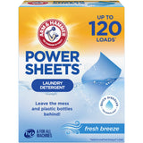 ARM & HAMMER 5in1 Power Sheets Laundry Detergent, Free & Clear, 50 Count, Clutter-Free Apartment Laundry, Pre-Measured Eco Loads