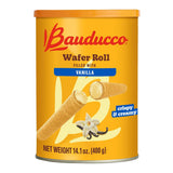 Bauducco Vanilla Wafer Rolls - Imported Italian Confections in a Sophisticated Canister, 14.1 oz