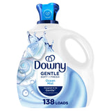 Downy Gentle Soft + Fresh Fabric Softener Liquid, Ocean Mist Scent – Allergy-Friendly Laundry Softener Free of Dyes and Heavy Perfumes