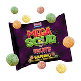 Barnetts Mega Sour Candy Fruits 104g – Kids Party Bag Filler for Birthdays and Halloween, Sealed Pouch Sweets