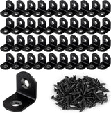 HENSUN Stainless Steel Corner Brace – Living Room Shelf Hardware, Black Finish Brackets for Cabinets and Bookcases