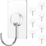 JINSHUNFA Adhesive Wall Hooks – Decorative Coat Hook for Living Room and Entryway, 8 Pack