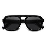 SOJOS Retro Thick Polarized Aviator Sunglasses for Women Men, Large Trendy Bold Square Pilot Shades SJ2385 Thoughtful Birthday Gift for Her or Him