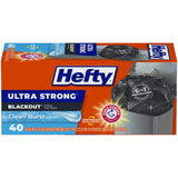 Hefty 13 Gallon Blackout Trash Bags – Style-Forward Kitchen Waste Solution with Continuous Clean Burst Fragrance, 80 Count