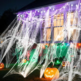 Land Guard 200 sqft Spider Web Halloween Decor for Living Room and Entryway, Stretchy Polyester Cobweb with 10 Spiders for Indoor Spooky Ambiance