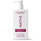 Native Strengthening Shampoo Blackberry & Green Tea 16.5 fl Oz – Vegan Birthday Gift for Her with Damage Repair