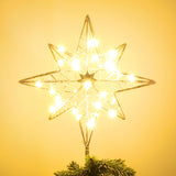 hogardeck Child Safe Lighted Snowflake Tree Topper – Battery Powered Holiday Decor for Family Living Room, No Flame No Wax