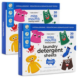 Miss Mouth's Messy Eater Laundry Sheets for Clutter Free Laundry Routine, Low Waste Plastic Free Detergent