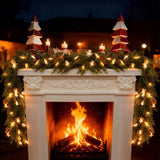 HolyNook Studio Flameless Garland – Worry-Free Family Room Christmas Decor with Cool LED Bulbs