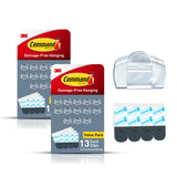 Command Round Cord Clips for Kid and Pet Safe Homes, Tame Tangled Cords Behind TVs and Appliances
