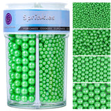 Sprinkles for Cake Decorating White Pearl Sprinkles 4 Sizes Mix for Kids Birthday Party Cupcakes and Cookies Baking Toppings