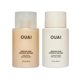 OUAI Fine Hair Wash and Conditioner Duo - Spa-Style Self-Care Ritual for the Home Bath Sanctuary