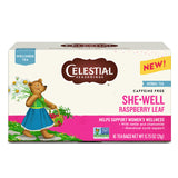 Celestial Seasonings SheWell Raspberry Leaf Tea – Self-Care Gift Basket Tea for Women on Valentine's Day, Non-GMO Herbal Blend