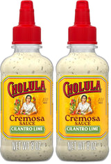 Cholula Cilantro Lime Cremosa Sauce – Quick Weeknight Drizzle for Meal Prep Bowls, Tacos & Grain Salads, 8 fl oz Squeezable