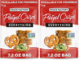 Snack Factory Pretzel Crisps – Portable Crunchy Snack for Picnics, Camping, and Backyard Patio Parties, 7.2 oz Resealable Bag
