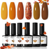 modelones Gel Nail Polish Kit – 6 Nude Pink Neutral Shades, Thoughtful Birthday Gift for Her and At-Home Manicure Set
