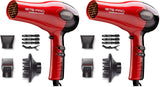 KISS 1875W Pro Tourmaline Ceramic Hair Dryer - Premium Red Salon-Quality Styling Edition with 7-Piece Accessory Kit
