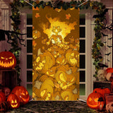 Joydia Pumpkin Halloween Door Cover – Spooky Living Room Wall Hanging & Cozy Fall Home Decor Banner 71x35in