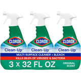 Clorox Clean-Up Cleaner – Family-Safe Surface Disinfectant for Nursery and Playroom Germ Control, 32 Fl Oz, Pack of 3