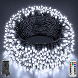 Auseinly Outdoor String Lights 66ft 200 LED Waterproof IP44 – Patio and Porch Roofline Decor, Warm White with Remote and Timer
