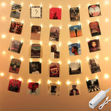 Lakumu 50 LED Photo Clips String Lights – Calming Bedroom Wind-Down Lighting, 17ft Warm White with Auto Timer
