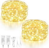 Mlambert LED Fairy Lights IP65 Waterproof – Cordless String Lights for Covered Patio and Pergola, Rechargeable Battery Operated Outdoor Decor