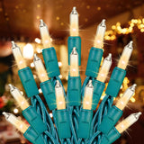 Brightown Christmas Lights – Minimalist Bedroom String Lights, Clean White Wire 100 Mini Bulbs for Simple Holiday Glow