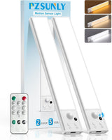 MCGOR Wireless Under Cabinet Light – Flameless Hands-Free Kitchen Task Lighting, Battery Operated LED Bar 2-Pack