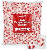 Old-Fashioned Peppermint Puff Candy - Decorative Candy Jar Display for Dining Room Sideboard, Individually Wrapped Mints