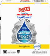 Glad ForceFlex MaxStrength LeakGuard 13 Gallon Bags – Rip-Resistant Seams to Prevent Floor and Counter Accidents