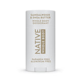 Native Deodorant Sandalwood & Shea – Dermatologist-Tested Sensitive Skin Whole Body Stick for Reactive Skin