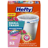 Hefty Small Trash Bags, Fabuloso Watermelon Scent – Self-Care Corner Fragrance Boost for Small Bins, 4 Gallon, 52 Count