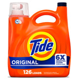 Tide Liquid Laundry Detergent Original Scent 126 Loads – Concentrated Cold-Water Laundry Soap for Energy-Efficient Households, 158 fl oz