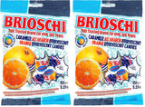 Brioschi Orange Fizz Italian Candy – Fun Fizzy Center Novelty Treat for Kids' Lunchboxes and Birthday Party Favors