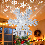 FrostyGlow Christmas Tree Topper – Child-Safe Lighted Centerpiece for Nursery and Playroom, Cool-to-Touch LED Rotating Snowflake