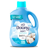 Downy Cool Cotton Fabric Softener – Family-Safe Laundry Essential for Kids' Bedroom Clothes and Bedding, 136 Loads