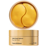 TEREZ & HONOR 24K Gold Retinol Under Eye Patches – Mindful Evening Wind-Down Ritual for the Bedroom Vanity, Soothing Eye Treatment for Calm Skin