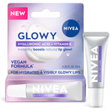 NIVEA Glowy Lips Hyaluronic Acid Lip Balm – Clean Beauty Staple for an Uncluttered Vanity, 0.35 Fl Oz