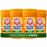 ARM & HAMMER ULTRA MAX Deodorant, Fresh Scent Solid Stick 2.6 oz, 4-Pack – Thoughtful Housewarming Gift for New Homeowners and Shared Households
