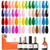 Modelones 32-Piece Gel Nail Polish Kit – Quick-Dry Salon Results at Home, 30–90 Second LED Cure for Busy Schedules