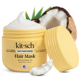 Kitsch Deep Conditioning Hair Mask – Thoughtful Birthday Gift for Women with Dry Hair, Coconut Oil Repair Treatment in a 10 oz Jar